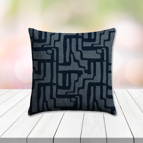 Sunbrella Escher Indigo Outdoor Pillow, outdoor pillow, outdoor throw pillows, outdoor toss pillows, custom made to order in unlimited sizes. Order new patio furniture pillows today.