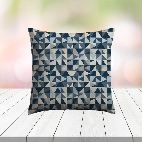 Custom Outdoor Pillows in Outdura Geo Nautical | Fade-Resistant & Weatherproof