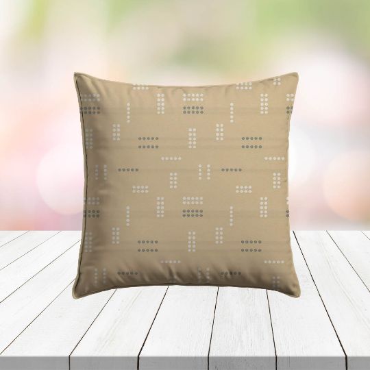Custom Outdoor Pillows in Outdura Jot Dot Dune | Fade-Resistant & Weatherproof