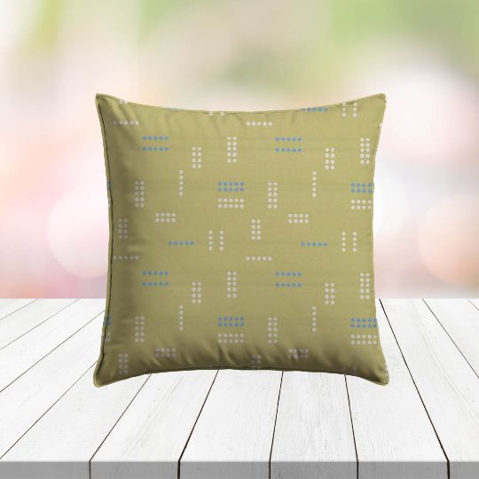 Custom Outdoor Pillows in Outdura Jot Dot Spruce | Fade-Resistant & Weatherproof