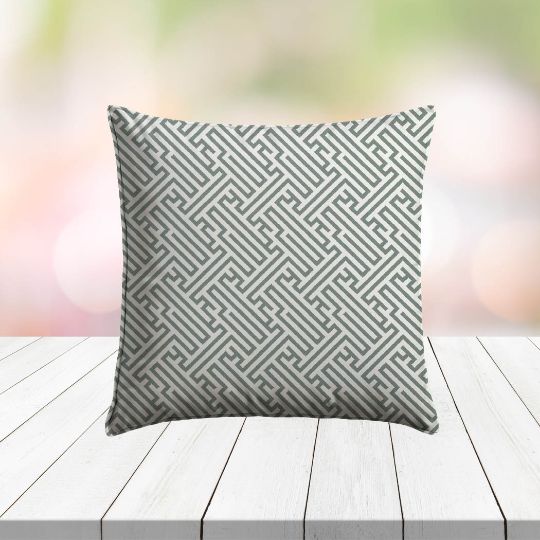 Custom Outdoor Pillows in Outdura Labyrinth Aqua | Fade-Resistant & Weatherproof