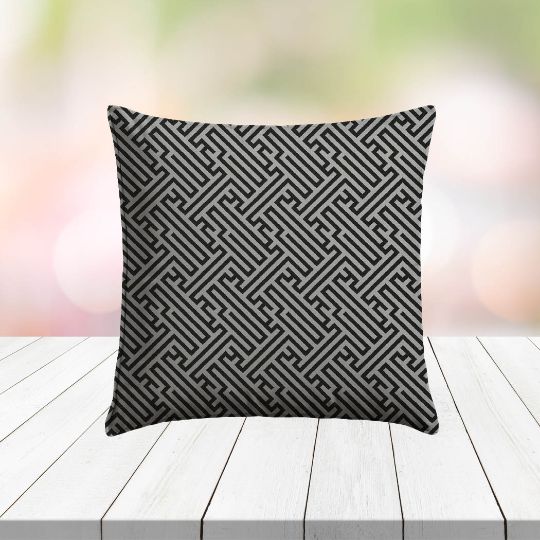 Custom Outdoor Pillows in Outdura Labyrinth Coal | Fade-Resistant & Weatherproof