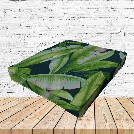 Richloom Solarium Mekko Emerald Boxed Patio Dining Chair Seat Cushions – Custom Outdoor Comfort