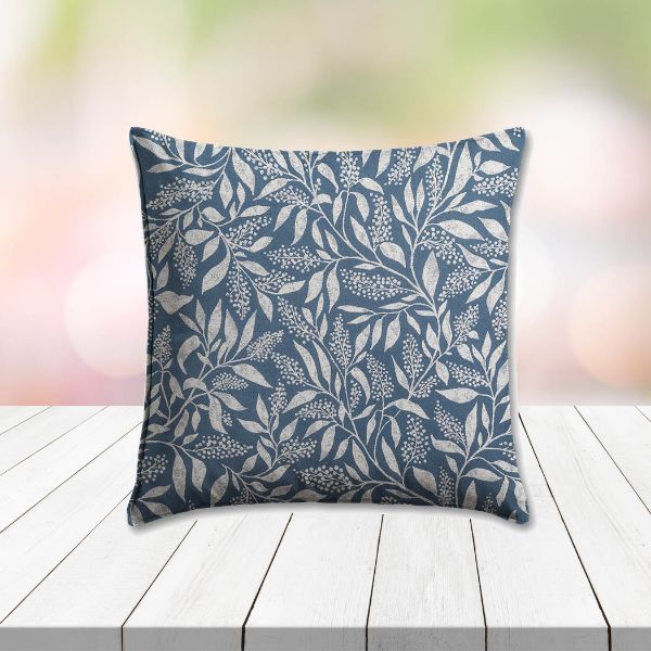 Sunbrella Exquisite Indigo Outdoor Pillow, outdoor pillow, outdoor throw pillows, outdoor toss pillows, custom made to order in unlimited sizes. Order new patio furniture pillows today.