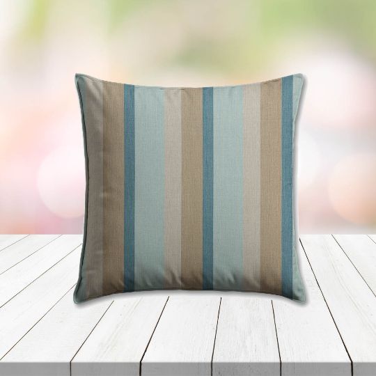 Sunbrella Gateway Mist Outdoor Pillow, outdoor pillow, outdoor throw pillows, outdoor toss pillows, custom made to order in unlimited sizes. Order new patio furniture pillows today.