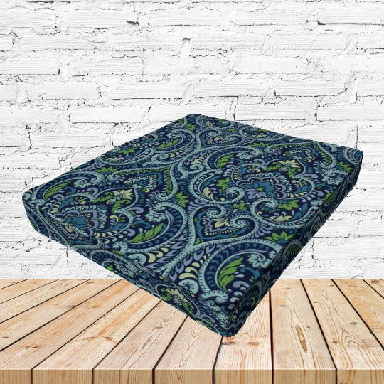 Richloom Solarium Parkview Lagoon Boxed Patio Dining Chair Seat Cushions – Custom Outdoor Comfort
