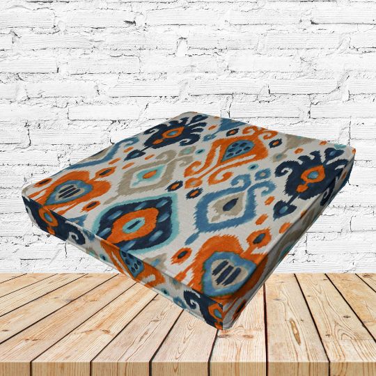 Richloom Solarium Paso Azure Boxed Patio Dining Chair Seat Cushions – Custom Outdoor Comfort