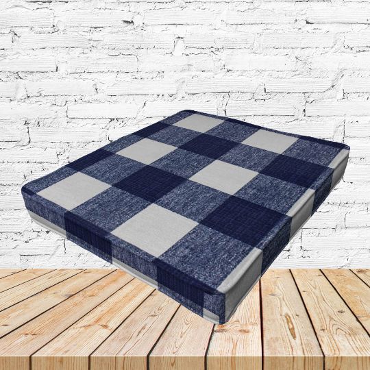 Richloom Solarium Patterson Navy Boxed Patio Dining Chair Seat Cushions – Custom Outdoor Comfort
