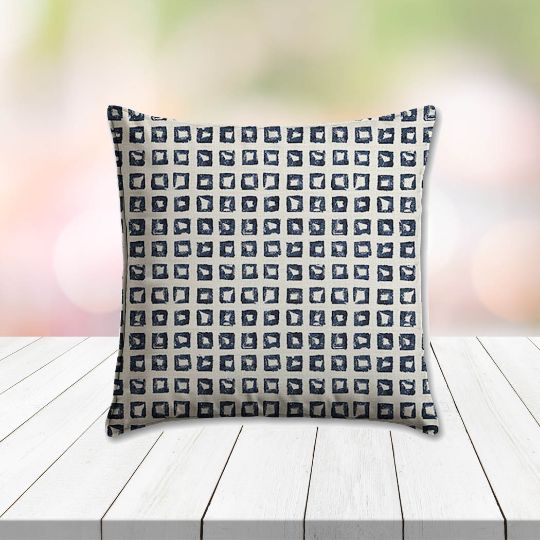 Sunbrella Kindle Indigo Outdoor Pillow, outdoor pillow, outdoor throw pillows, outdoor toss pillows, custom made to order in unlimited sizes. Order new patio furniture pillows today.