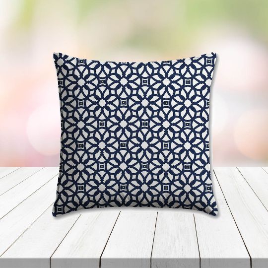 Sunbrella Luxe Indigo Outdoor Pillow, outdoor pillow, outdoor throw pillows, outdoor toss pillows, custom made to order in unlimited sizes. Order new patio furniture pillows today.