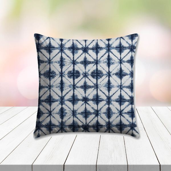 Sunbrella Midori Indigo Outdoor Pillow, outdoor pillow, outdoor throw pillows, outdoor toss pillows, custom made to order in unlimited sizes. Order new patio furniture pillows today.