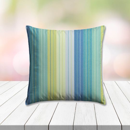 Sunbrella Seville Seaside Outdoor Pillow, outdoor pillow, outdoor throw pillows, outdoor toss pillows, custom made to order in unlimited sizes. Order new patio furniture pillows today.