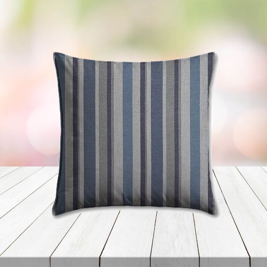 Sunbrella Glimpse Denim Outdoor Pillow, outdoor pillow, outdoor throw pillows, outdoor toss pillows, custom made to order in unlimited sizes. Order new patio furniture pillows today.
