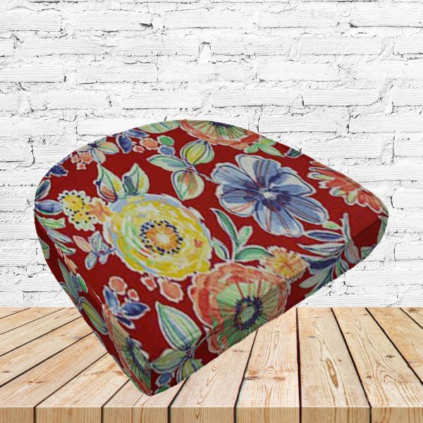 Richloom Solarium Colson Berry Boxed Patio Contoured Dining Chair Seat Cushions –Wicker Chair Cushions