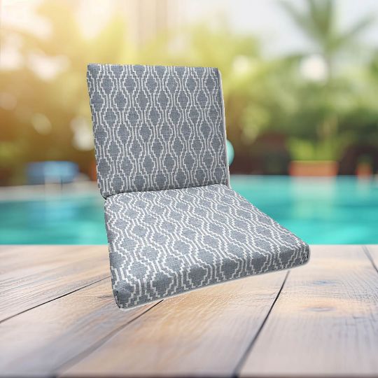Sunbrella Solve Denim Universal Patio Chair Cushion With Ties