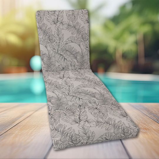 Classic Universal Chaise Lounge Cushions | Sunbrella Calm Graphite Fabric | 3 Sizes
