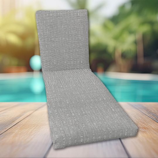 Classic Universal Chaise Lounge Cushions | Sunbrella Embrace Pewter Fabric | 3 Sizes