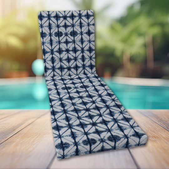 Classic Universal Chaise Lounge Cushions | Sunbrella Midori Indigo Fabric | 3 Sizes