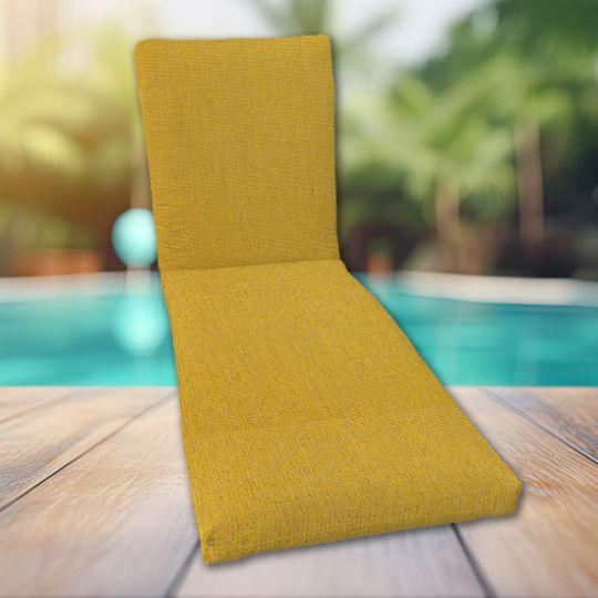 Classic Universal Chaise Lounge Cushions | Sunbrella Heritage Dijon Fabric | 3 Sizes