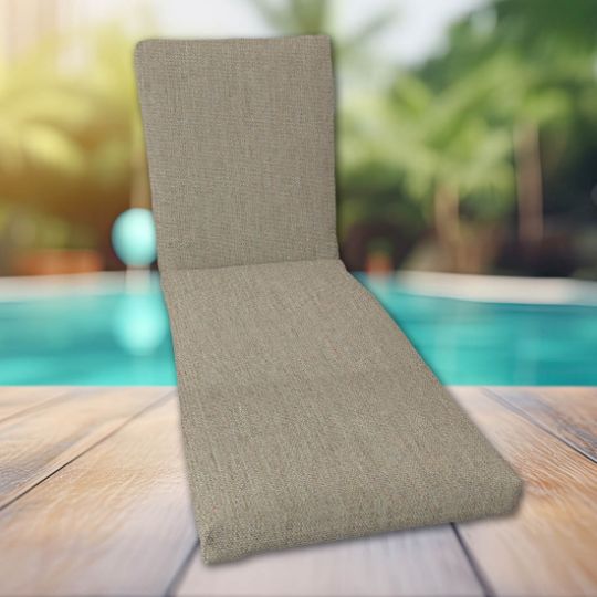 Classic Universal Chaise Lounge Cushions | Sunbrella Heritage Smoke Fabric | 3 Sizes