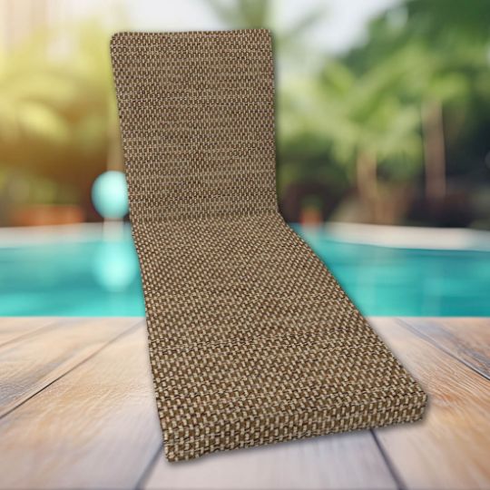 Classic Universal Chaise Lounge Cushions | Sunbrella Mainstreed Latte Fabric | 3 Sizes