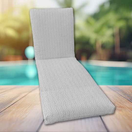 Classic Universal Chaise Lounge Cushions | Sunbrella Momento Snow Fabric | 3 Sizes