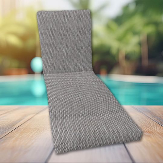 Classic Universal Chaise Lounge Cushions | Sunbrella Revive Pewter Fabric | 3 Sizes