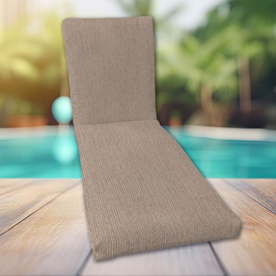 Classic Universal Chaise Lounge Cushions | Sunbrella Revive Sand Fabric | 3 Sizes