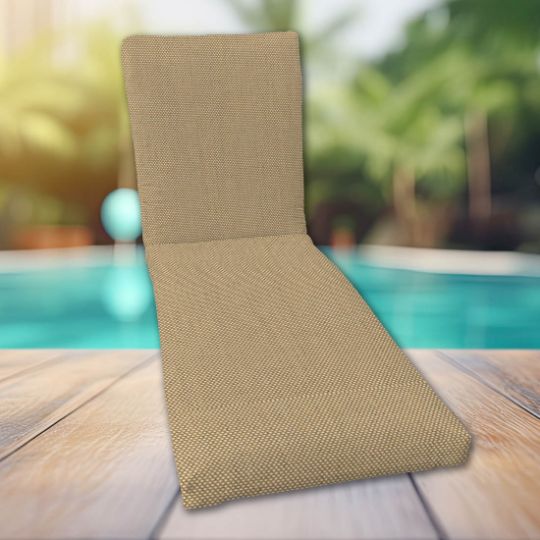 Classic Universal Chaise Lounge Cushions | Sunbrella Sailcloth Sahara Fabric | 3 Sizes