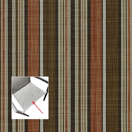 Phifer Dakota Stripe Clay Chair Bottom Replacement Sling Fabric