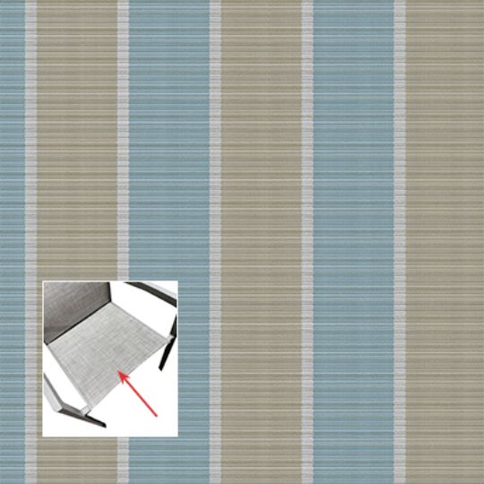 Phifer Fiji Stripe Morning Blue Chair Bottom Replacement Sling Fabric