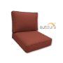 Boxed double-piped deep seating patio chair cushion set – includes seat and back cushion. Fully customizable for a perfect fit. Choose your exact dimensions from over 500 premium Outdura fabrics.