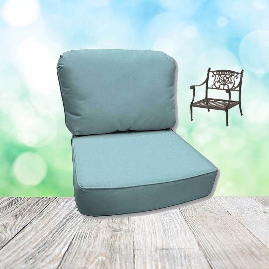 Canvas Mineral Blue Hanamint Replacement Cushions Club Chair