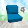 Canvas Pacific Blue Hanamint Replacement Cushions Club Chair