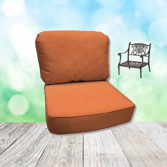 Canvas Tangerine Hanamint Replacement Cushions Club Chair