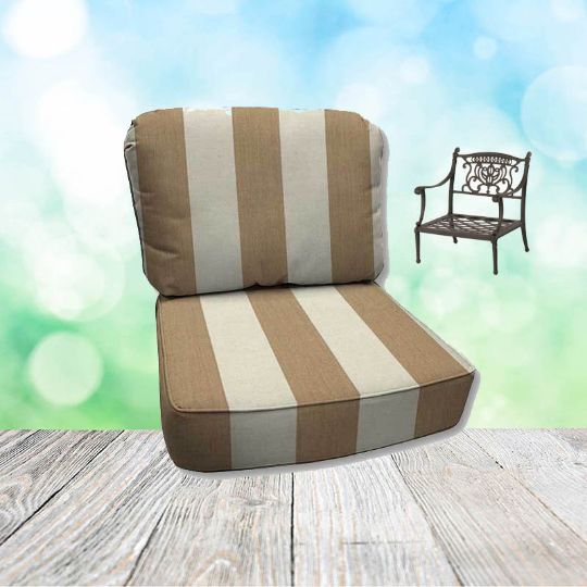 Maxim Heather Beige Hanamint Replacement Cushions Club Chair