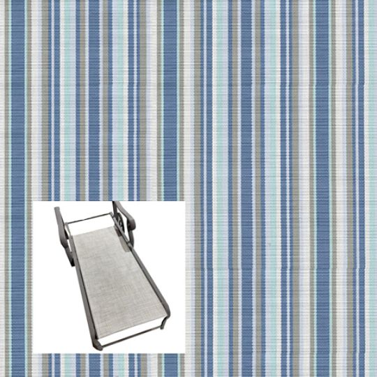 Cole Stripe Riviera Patio Chaise Lounge Replacement Sling Bottom Only
