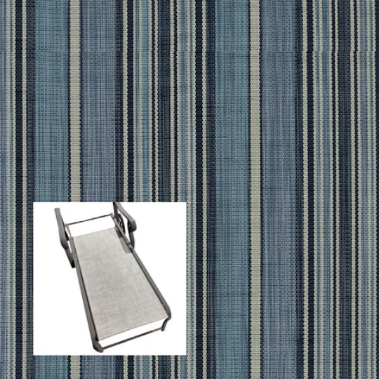 Dakota Stripe Blueprint Patio Chaise Lounge Replacement Sling Bottom Only