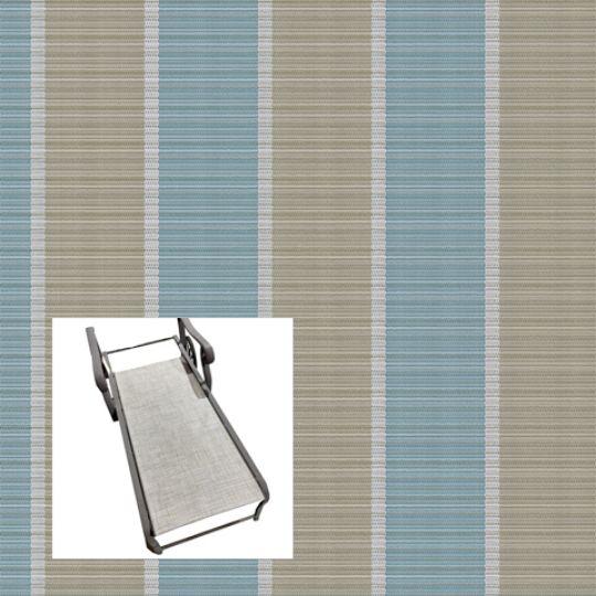 Fiji Stripe Morning Blue Patio Chaise Lounge Replacement Sling Bottom Only