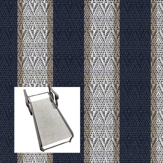 Valencia Blue Patio Chaise Lounge Replacement Sling Bottom Only