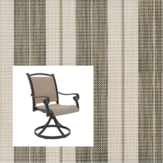 2-Piece Patio Chair Replacement Slings – Phifer Spectrum Stripe Dune | Custom Outdoor Sling