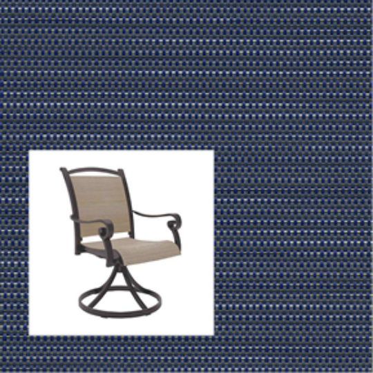 2-Piece Patio Chair Replacement Slings – Phifer Tweed Indigo | Custom Outdoor Sling