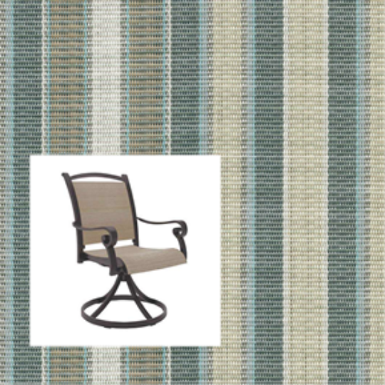 2-Piece Patio Chair Replacement Slings – Phifer Windsor Stripe Spa | Custom Outdoor Sling