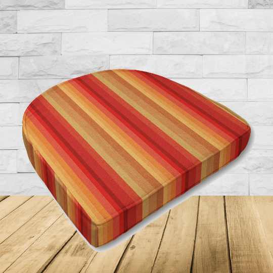 Cushion for wicker patio chairs, contoured or rounded at the back, Designed specifically for outdoor wicker patio chairs.