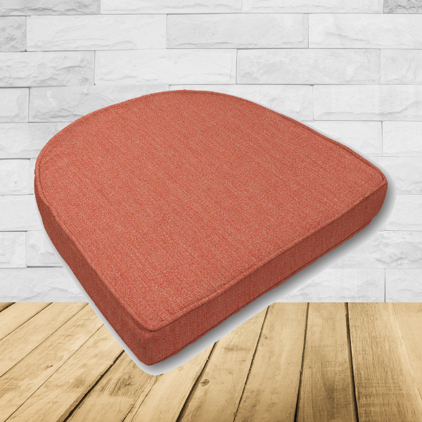 Cushion for wicker patio chairs, contoured or rounded at the back, Designed specifically for outdoor wicker patio chairs.