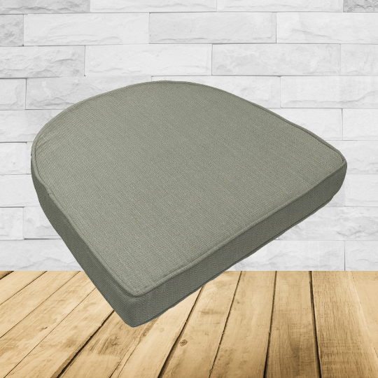 Cushion for wicker patio chairs, contoured or rounded at the back, Designed specifically for outdoor wicker patio chairs.