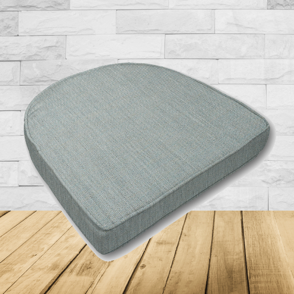 Cushion for wicker patio chairs, contoured or rounded at the back, Designed specifically for outdoor wicker patio chairs.