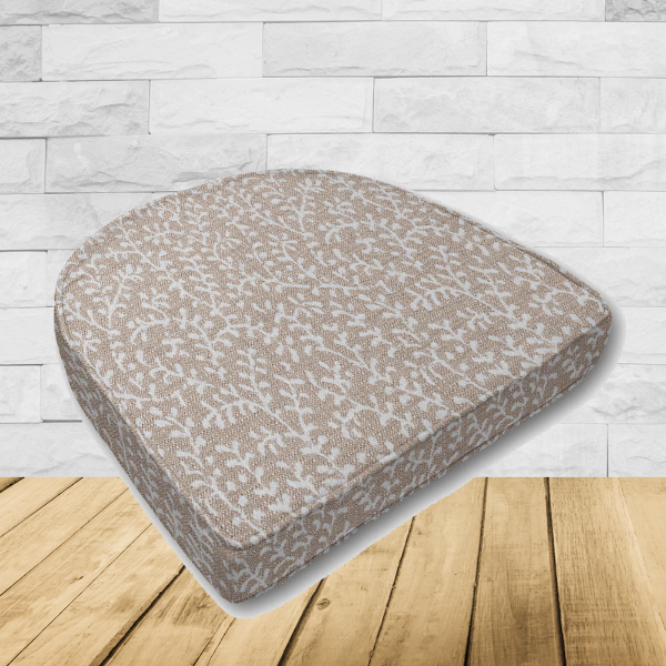 Wicker Patio Chair Cushions with a rounded back Boxed Double Piped Patio Dining Chair Seat Pad or Seat Cushion from Cascadia Outdoor Cushions