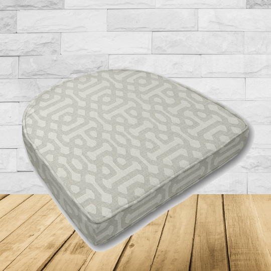 Wicker Patio Chair Cushions with a rounded back Boxed Double Piped Patio Dining Chair Seat Pad or Seat Cushion from Cascadia Outdoor Cushions