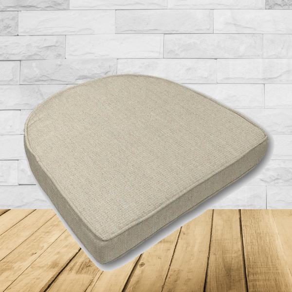 Cushion for wicker patio chairs, contoured or rounded at the back, Designed specifically for outdoor wicker patio chairs.